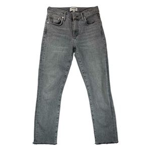 Agolde Womens Mid Rise Slim Straight Leg Jeans Gray Denim Size 23 (Actual 24)